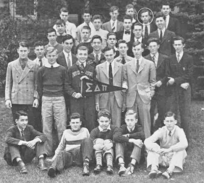 Jonathan, back row, second from right, with the Sigma Delta Pi in 1940